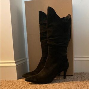 Sleek Black Heeled Boots with Pointed Toe